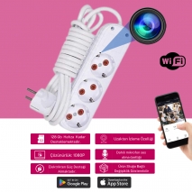 Beyaz Kablolu 3�l� Priz WiFi Gizli Kamera